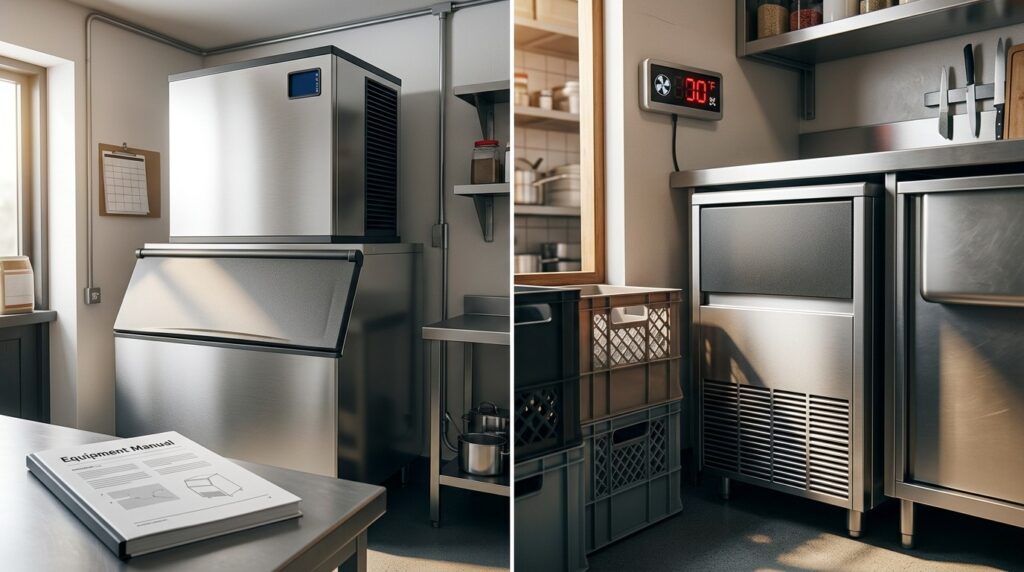 What are the ambient temperature considerations for ice maker placement?