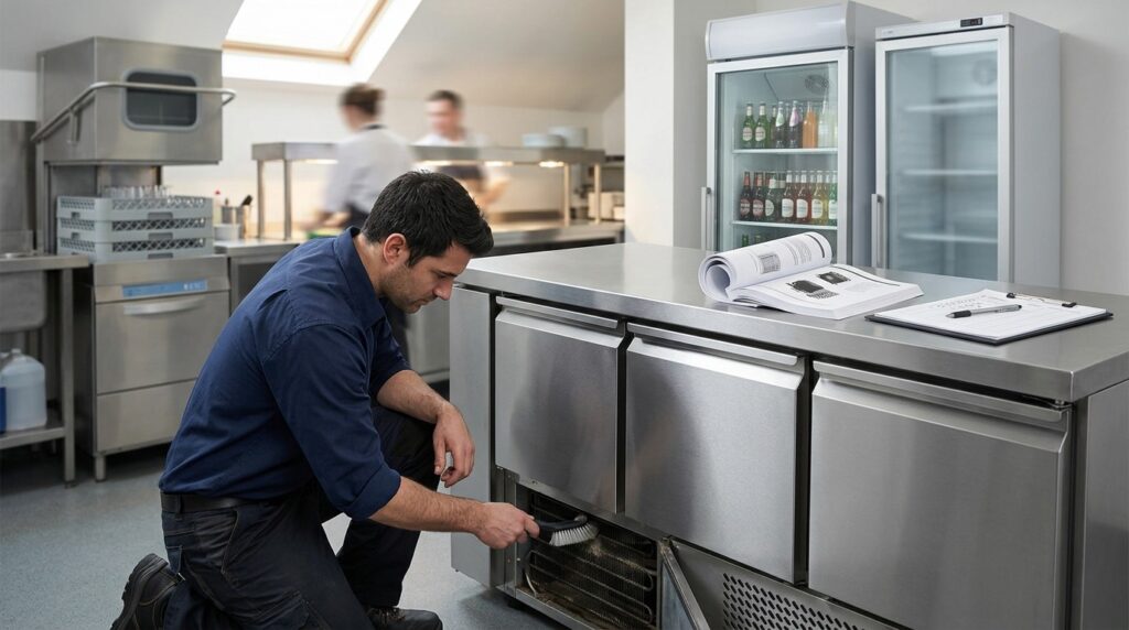 How frequently should a mini bar fridge be serviced?