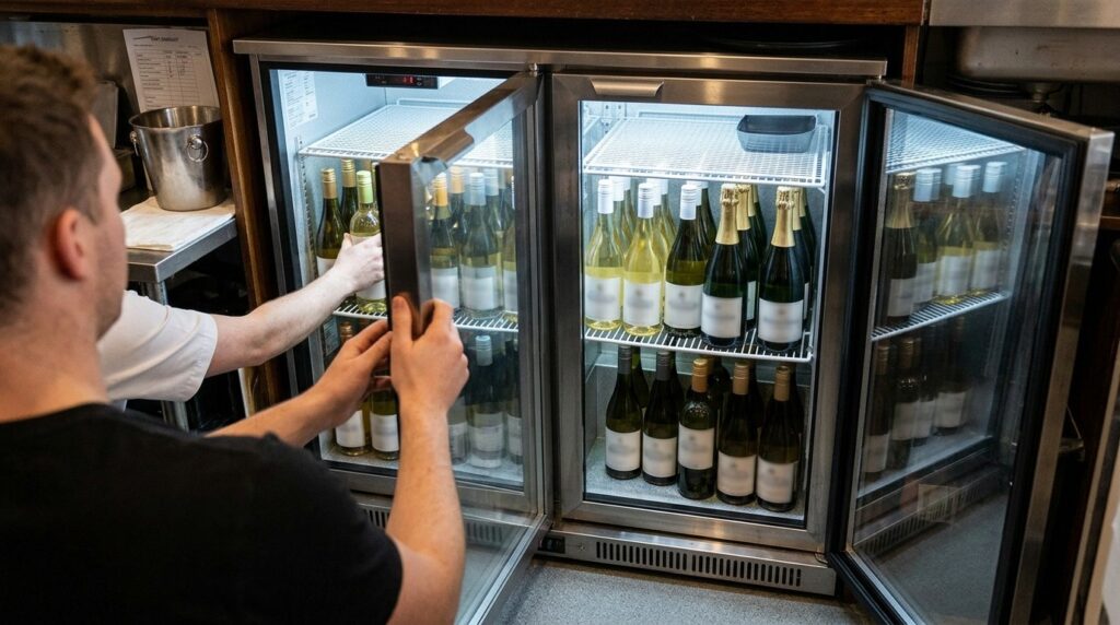 What’s the best way to use a Unifrost Bottle Cooler as a “wine station” in a tight hospitality footprint?