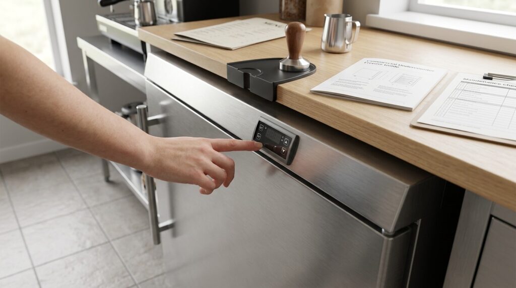 Does the Unifrost F200SN undercounter freezer come with a stainless-steel exterior and digital temperature display?