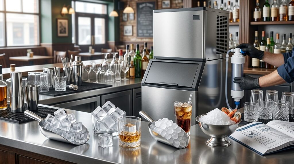 What type of ice should I choose for optimal drink service?