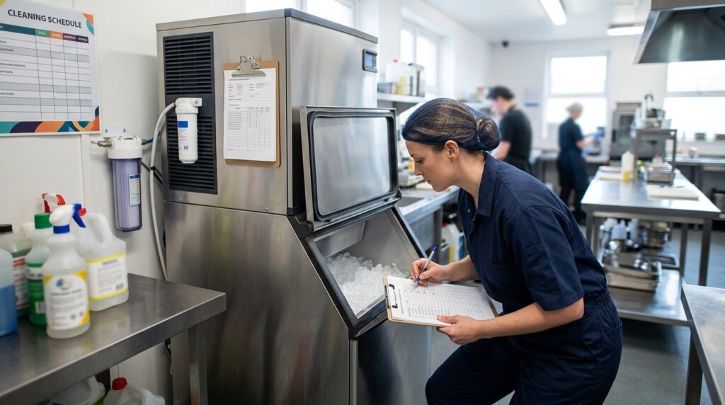 How do I set up a cleaning log or checklist to satisfy food safety inspections?