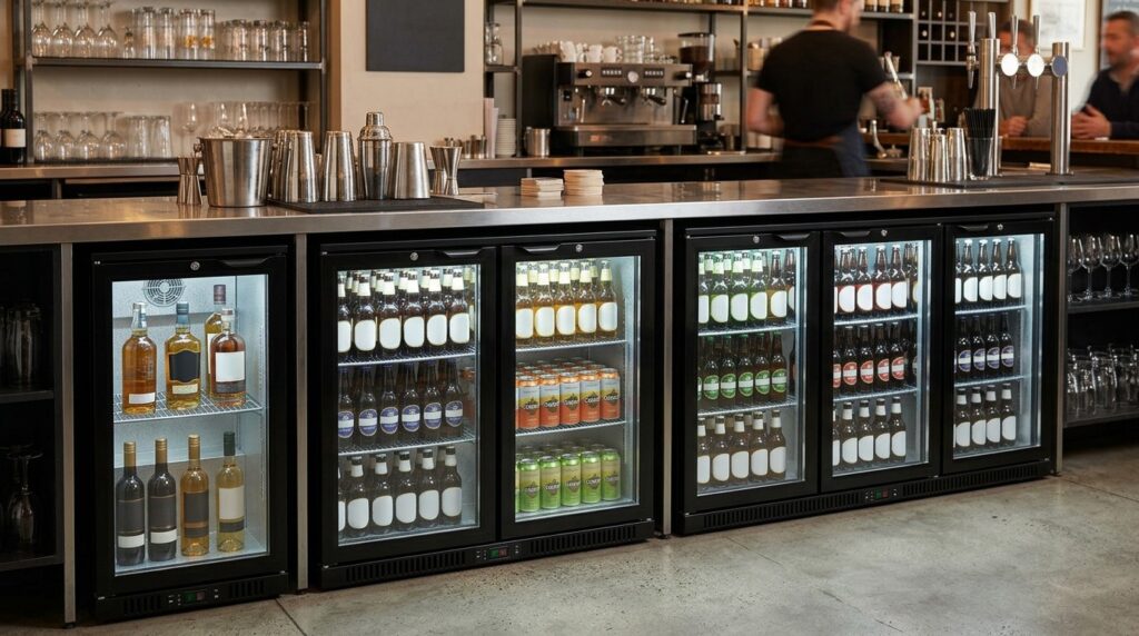 What size under-counter bottle cooler do I need for my bar?