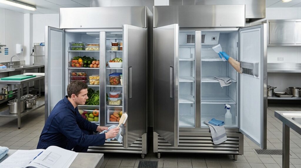 Are there differences in cleaning between fridges and freezers?