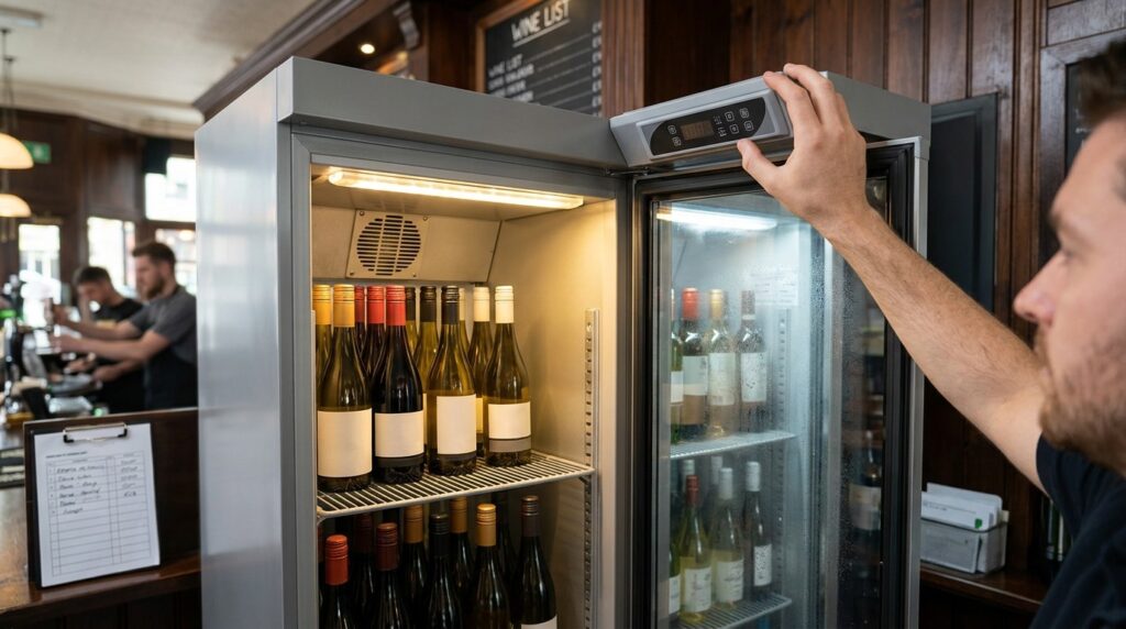 How do Unifrost bottle coolers handle energy consumption compared to wine coolers?