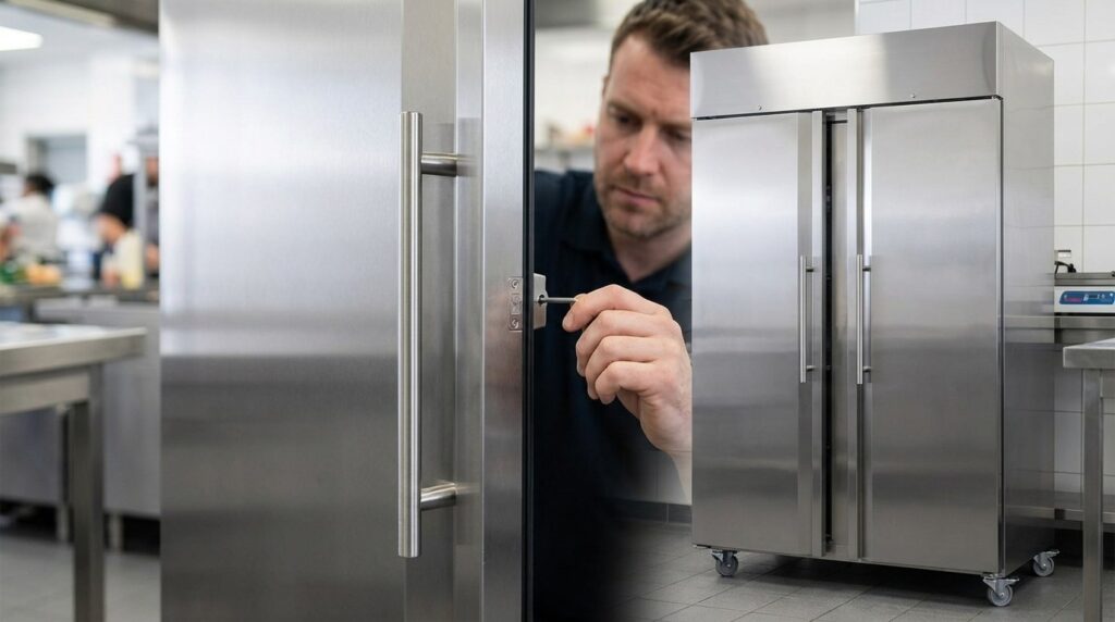 Adjusting Unifrost Upright Freezer Door Handles in Irish Kitchens