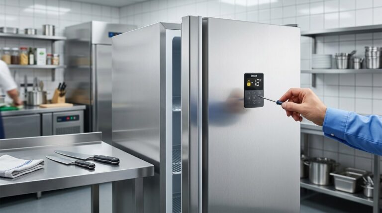 Unifrost F410SS Upright Freezer: Door Controller Locking Troubleshooting Guide